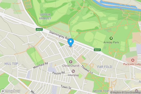 Map location for Flat 3, 16, Park Crescent, Armley,  Leeds LS12 3NL