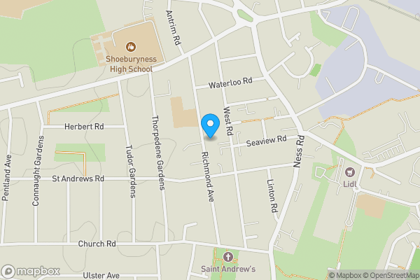 Map location for 79 Richmond Avenue, Shoeburyness, Southend-on-Sea, Essex, SS3 9LE