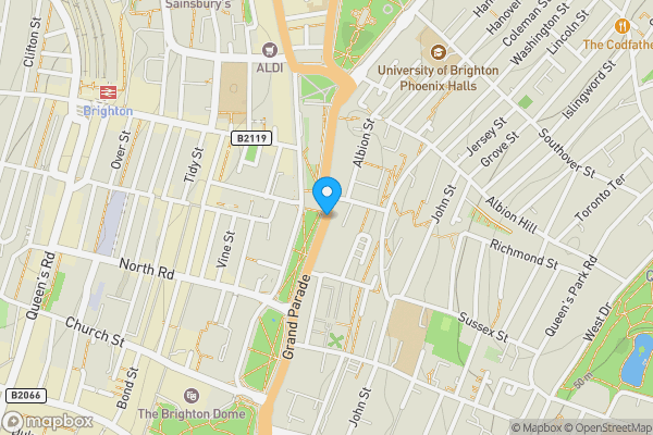 Map location for Grand Parade, Brighton, East Sussex, BN2 9QB