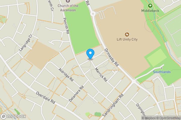 Map location for Kelvin Grove, MIDDLESBROUGH, Cleveland, TS3 7RS