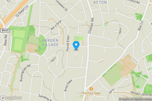 Map location for Cunliffe Walk, Wrexham, Clwyd, LL11 2SR