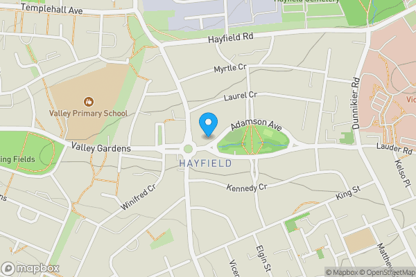 Map location for 1 Adamson Avenue, Kirkcaldy, Fife KY2 5EH