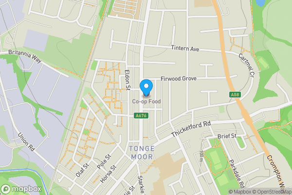 Map location for Flat 1 & Flat 2, 208 Tonge Moor Road, Bolton, Lancashire BL2 2HN