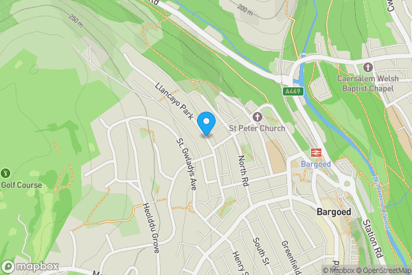 Map location for Land at, Llancayo Street, Bargoed, Caerphilly Cbc, CF818TP