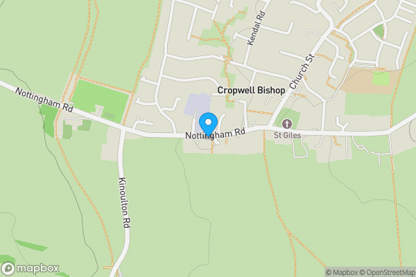 Map location for Methodist Church, Nottingham Road, Cropwell Bishop, Nottinghamshire NG12 3BP