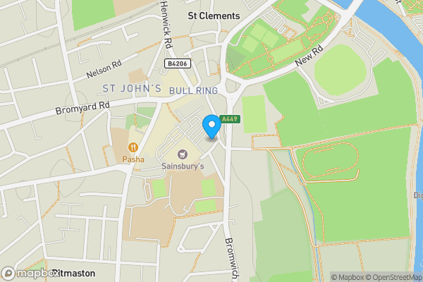 Map location for 22 Bromwich Lane, Worcester, Worcestershire, WR2 4BH