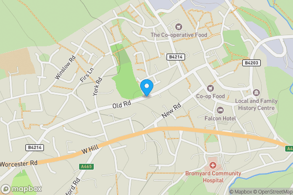 Map location for The Nodens, Old Road, Bromyard, Herefordshire, HR7 4BQ