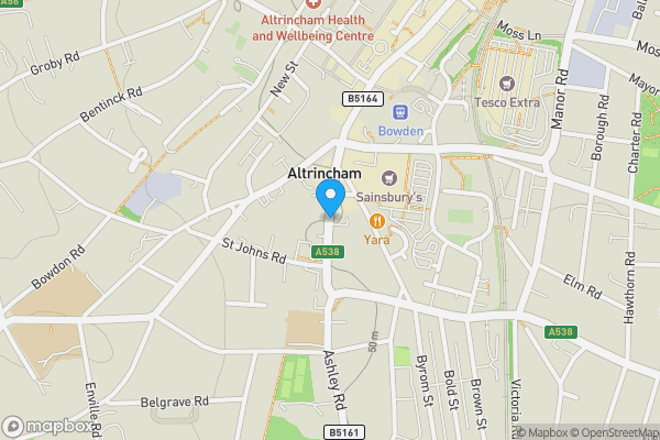 Map location for Ashley Road, Altrincham, Cheshire, WA14 2LR