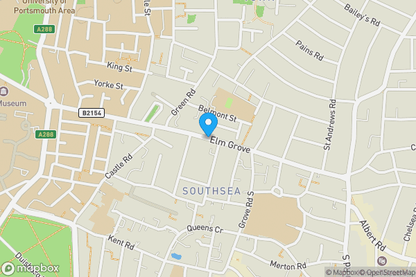Map location for Flat 3, 49 Elm Grove, Southsea, Hampshire, PO5 1JF