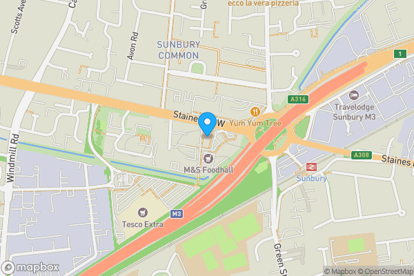 Map location for Flat 46 Isobel House,
Staines Road West, Sunbury-on-Thames, TW16 7BD