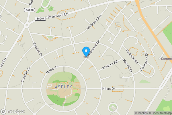 Map location for Wendover Drive, NOTTINGHAM, Nottinghamshire, NG8 5JN