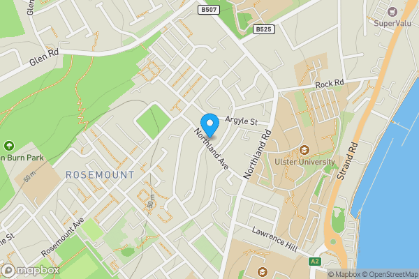 Map location for 61 Argyle Street, Derry, Co Londonderry, BT48 7JJ