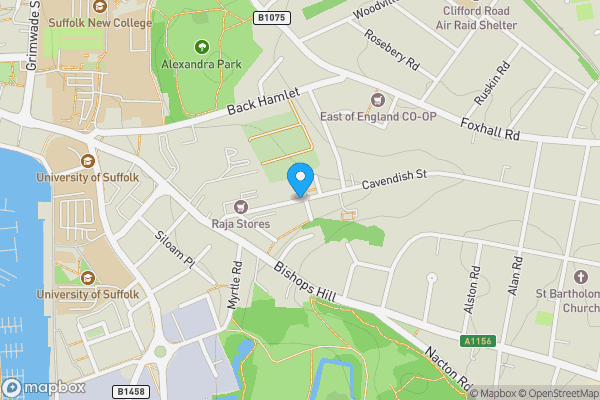 Map location for Cavendish Street, IPSWICH, Suffolk, IP3 8AX