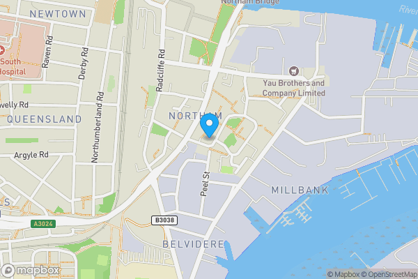 Map location for Flat 1, Kent House, Kent Street, SOUTHAMPTON, Hampshire, SO14 5SY