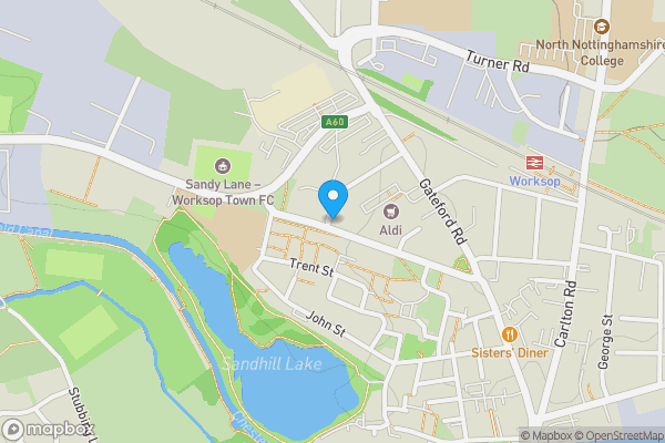 Map location for Land situated at Grafton Street, North of the C... 112 Sandy Lane, Worksop, Nottinghamshire, S80 1SR