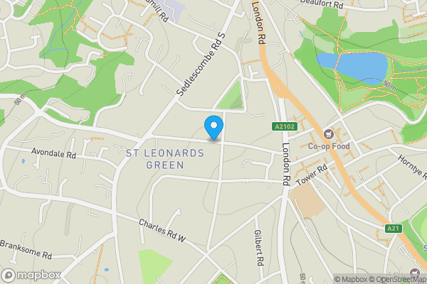 Map location for Springfield Road, ST. LEONARDS-ON-SEA, East Sussex, TN38 0TU