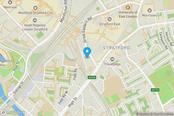 Map location for 92 Unex Tower, 7 Station Street, Stratford, London, E15 1LA