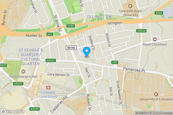 Map location for Room 1.5.2 Borden Court, 145-163 London Road, Liverpool, Merseyside L3 8JA