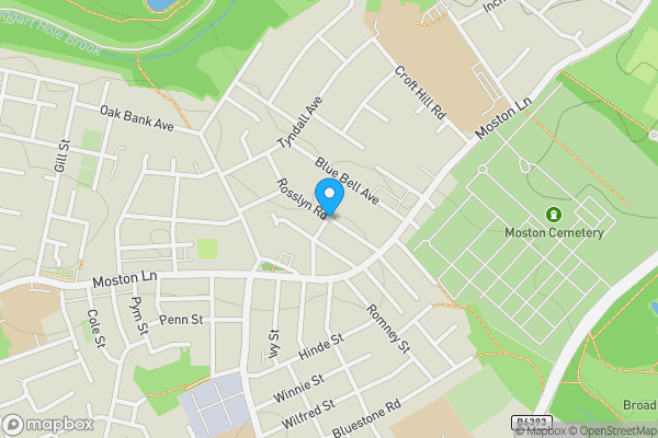 Map location for Rosslyn Road, Moston, Manchester, M40