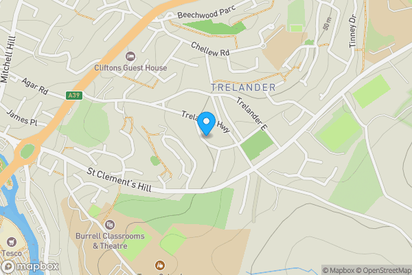 Map location for 5 Trelander South, Truro, Cornwall, TR1 1PH TR1 1PH