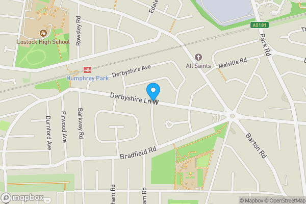 Map location for Derbyshire Lane West, Stretford, Manchester, M32