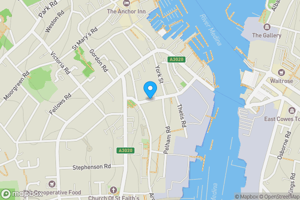 Map location for Bridge Road, Cowes, PO31 7PB