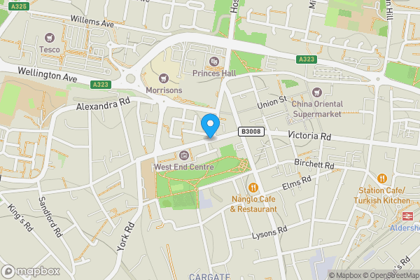 Map location for Suite 8 Wesley Chambers, Queens Road, Aldershot, Hampshire, GU11 3JD