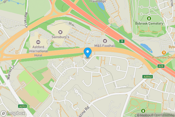 Map location for Land Adjacent to 2-8 Exmoor Rise, Ashford, Kent, TN24 8QR