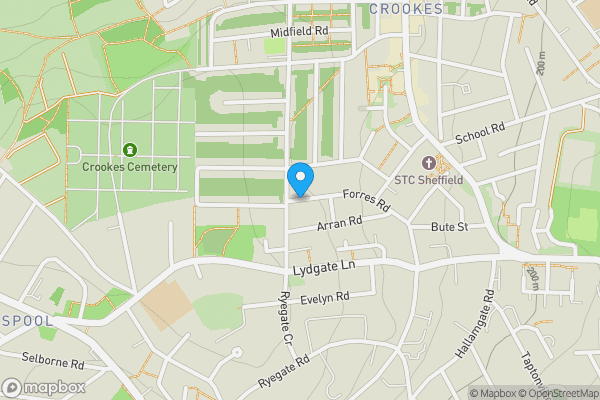 Map location for Land and Buildings at Forres Road, Sheffield, South Yorkshire, S10 1WE