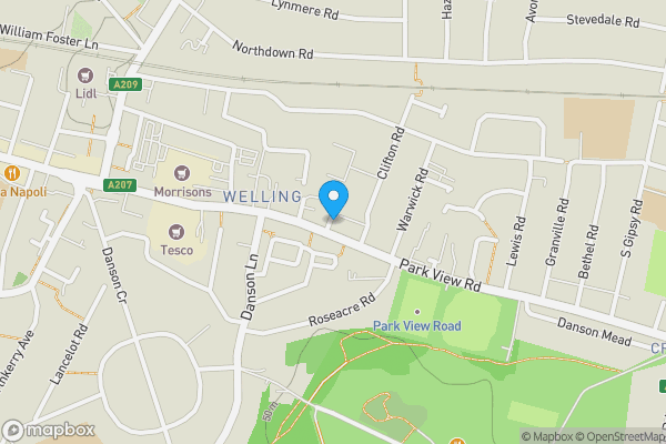 Map location for 178, Park View Road, WELLING, Kent, DA16 1ST