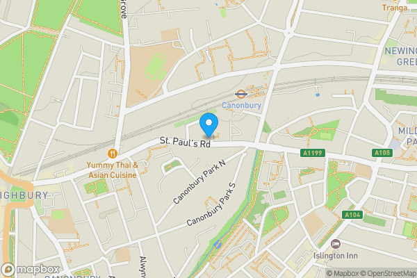 Map location for 122 St. Pauls Road, Islington, London, N1 2LP