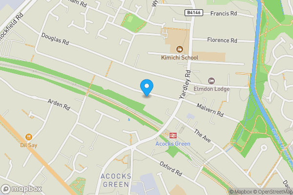Map location for Flat 41 and 41A Alexander Road, Birmingham, West Midlands B27 6ER