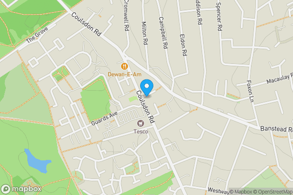 Map location for LAND AND GARAGES TO THE SOUTH OF, 197 COULSDON ROAD, CATERHAM CR3 5NU