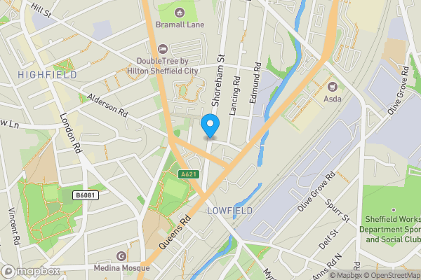 Map location for Shoreham Street, Sheffield, South Yorkshire, S2 4FB