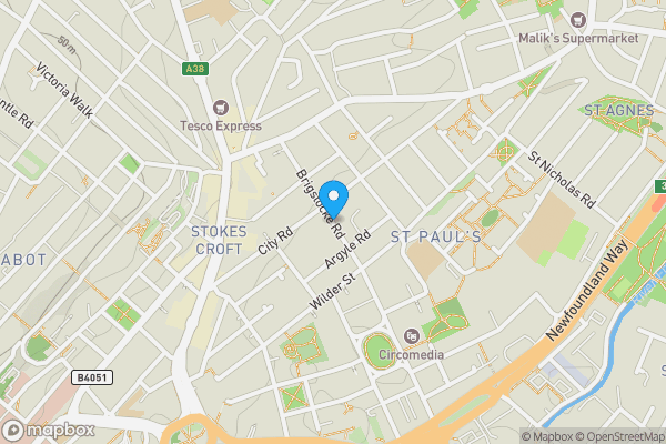 Map location for Brigstocke Road, Bristol, BS2 8UA