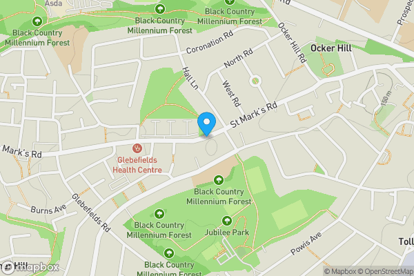 Map location for Land on the North Side of St Marks Road, Tipton, Tipton, DY4 0SU