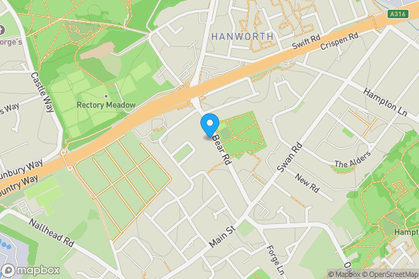 Map location for 40 Bear Road, Hanworth Village, Feltham, TW13 6RA