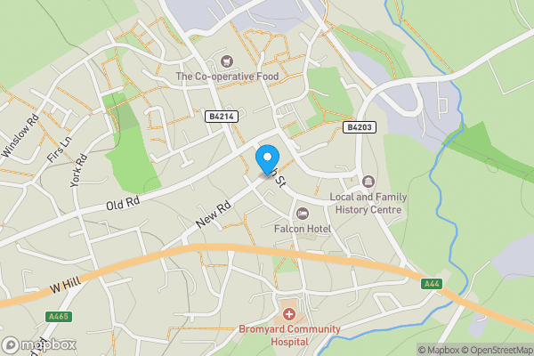 Map location for 27A, High Street, Bromyard, Herefordshire, HR7 4AA