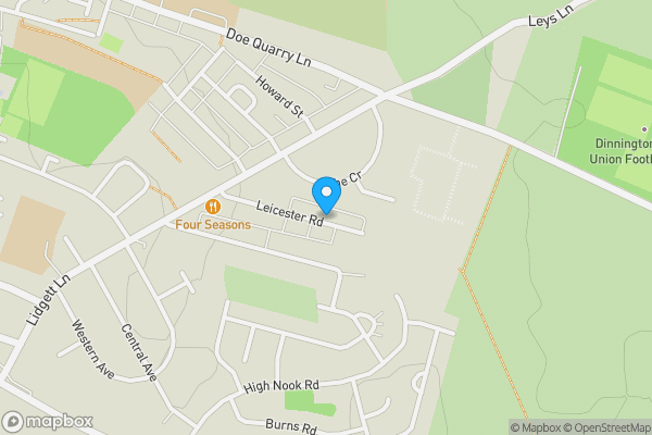 Map location for 44 Leicester Road, Dinnington, Sheffield, South Yorkshire, S25 2PX