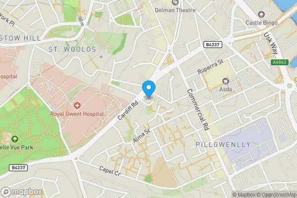 Map location for 12 Clytha Crescent , Newport, NP20 2EY