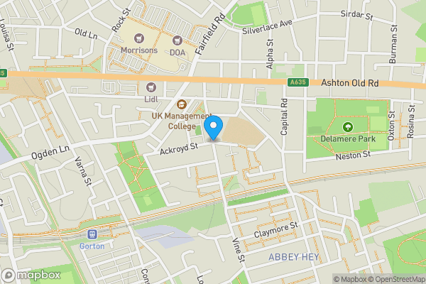Map location for Vine Street, Manchester, M11 1LH