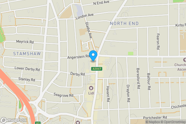 Map location for 105 London Road, Portsmouth, Hampshire, PO2 0BN
