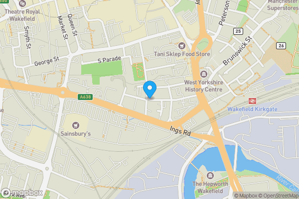 Map location for 4 Aspire, Grove Road, Wakefield, West Yorkshire, WF1 1NP