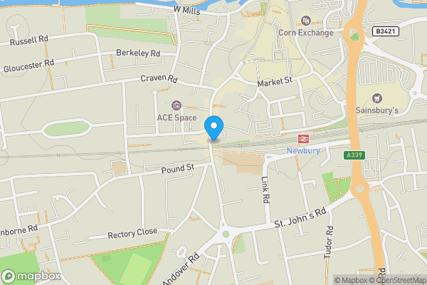 Map location for Land rear of 81, Bartholomew Street, NEWBURY, Berkshire, RG14 5EE