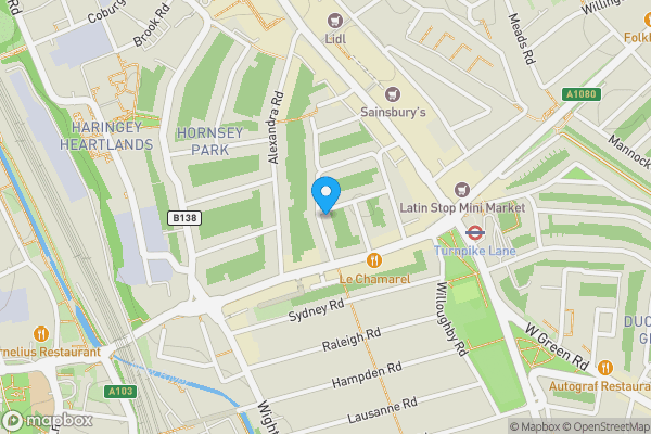 Map location for Flat 3, 22 Burghley Road, London, N8 0QE