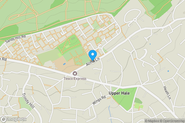 Map location for Alma Lane, Farnham, Surrey, GU9 0LT