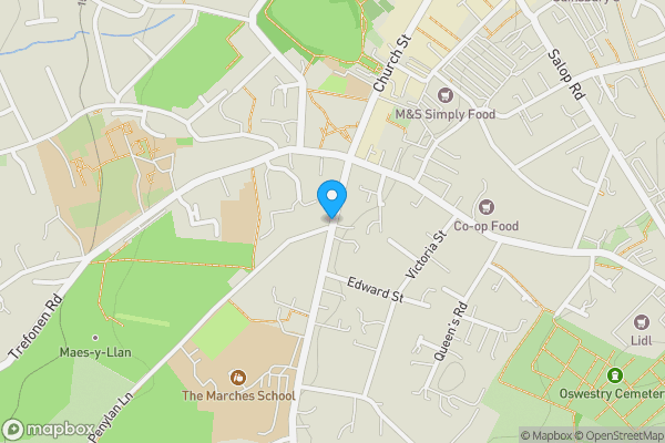 Map location for Upper Church Street Oswestry, SY11