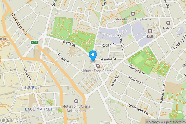 Map location for Bath Street, Nottingham, Nottinghamshire, NG1 1DE