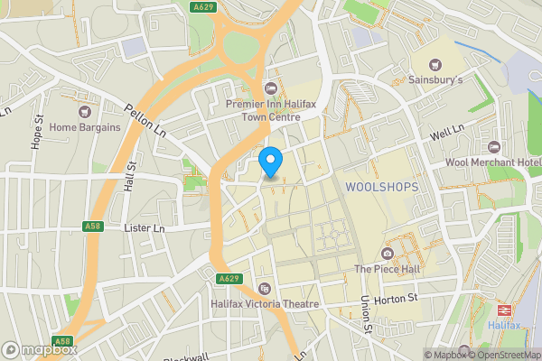 Map location for 32 Crown Street, Halifax, West Yorkshire, HX1 1TT