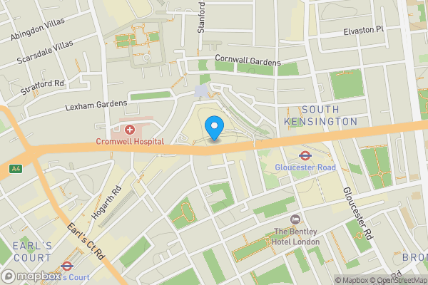 Map location for 142F Cromwell Road, South Kensington, London, SW7 4EF